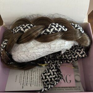 Paula Young Braided Scarf Headband Brunettes Color #8/12A Med. Gold Brown NIB